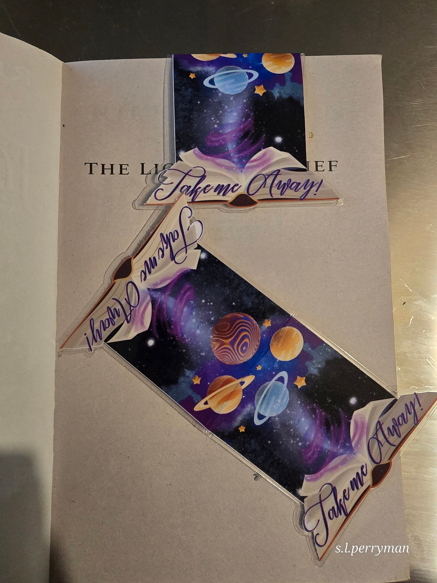 Take Me Away" Magnetic Bookmark | Space Theme Bookmark | Cosmic Planetary Design | Perfect for Book Lovers | Unique Gift Idea